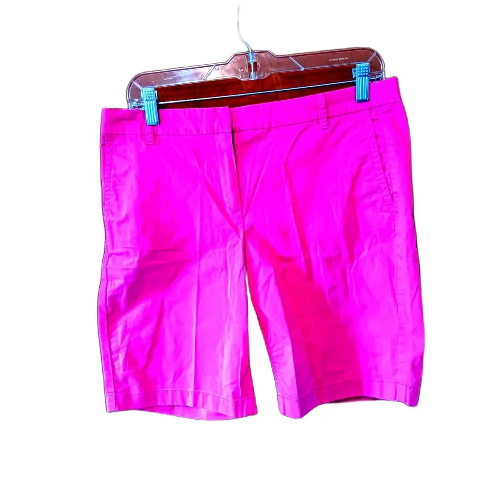 2 J Crew Bermuda Shorts City Fit Tangerine Barbiecore Pink Sz 8 Preppy Coquette
